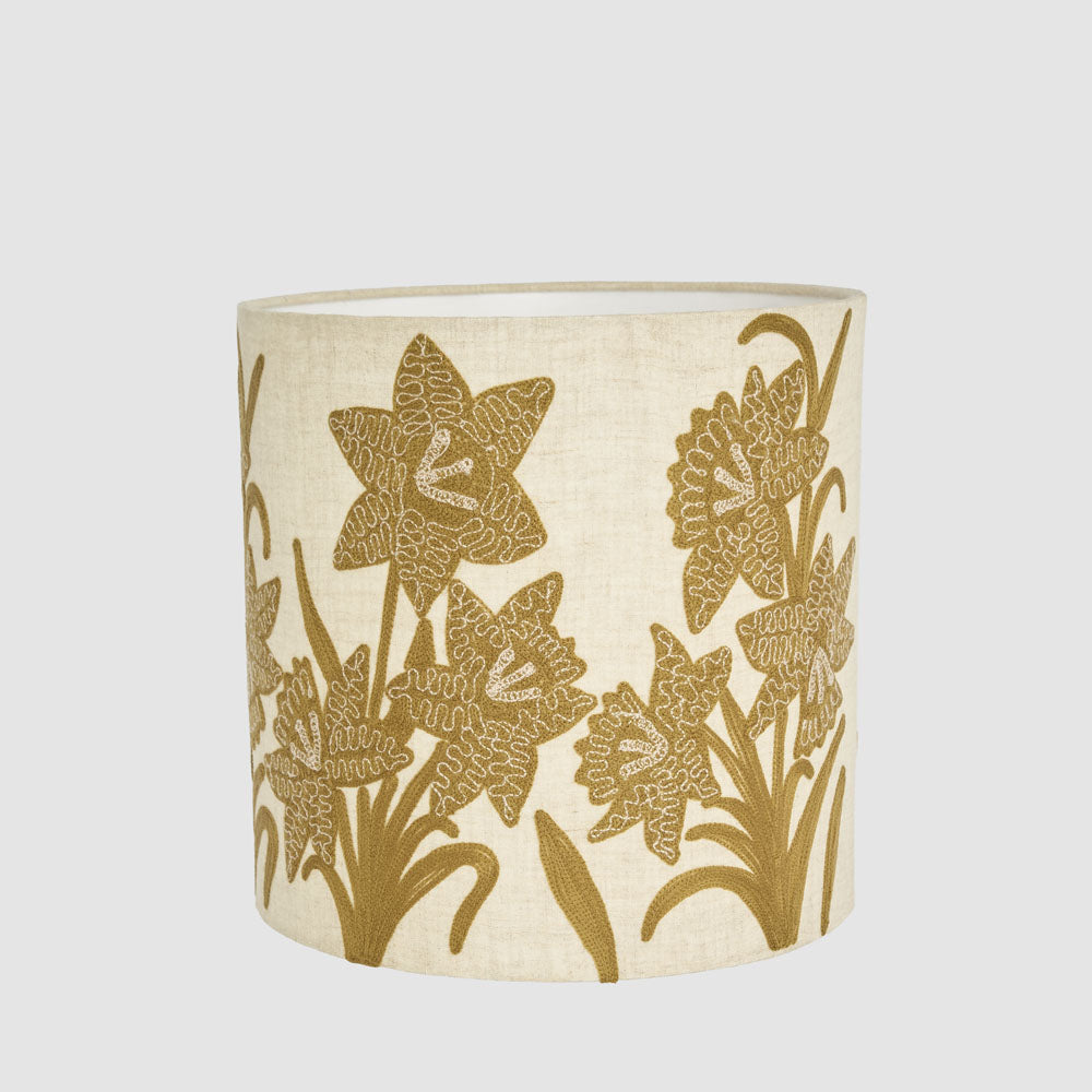 Ruby Star NARCISSUS Linen Drum Shade Butternut-RUBY STAR-Ozlighting.com.au
