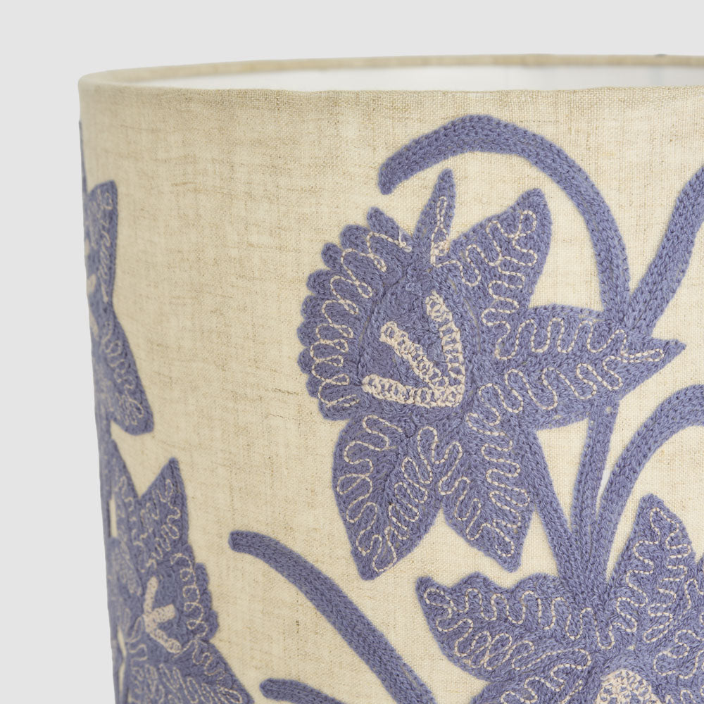 Ruby Star NARCISSUS Linen Drum Shade Lavender-RUBY STAR-Ozlighting.com.au