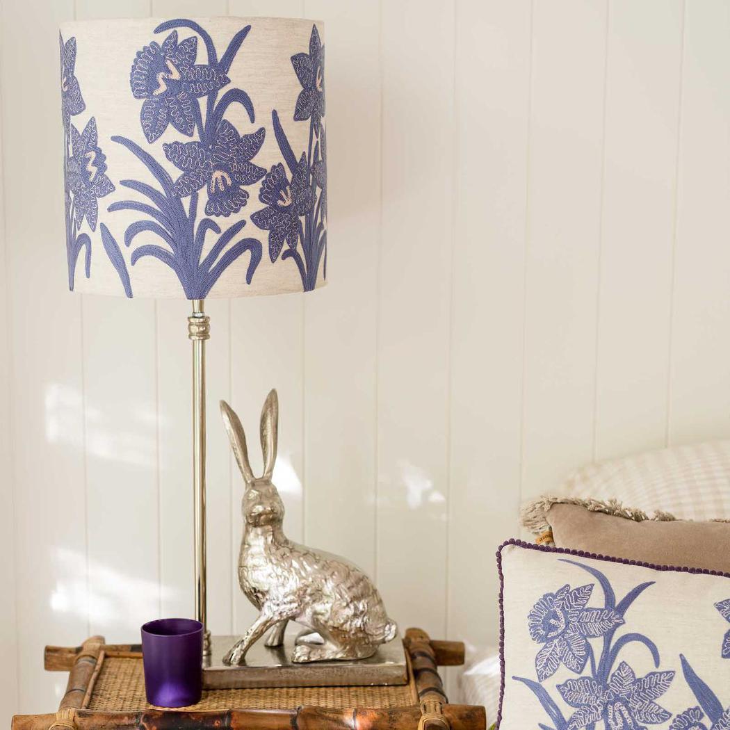 Ruby Star NARCISSUS Linen Drum Shade Lavender-RUBY STAR-Ozlighting.com.au