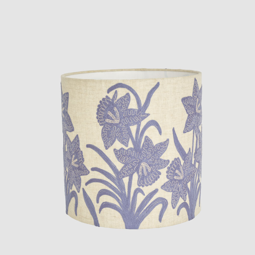 Ruby Star NARCISSUS Linen Drum Shade Lavender-RUBY STAR-Ozlighting.com.au