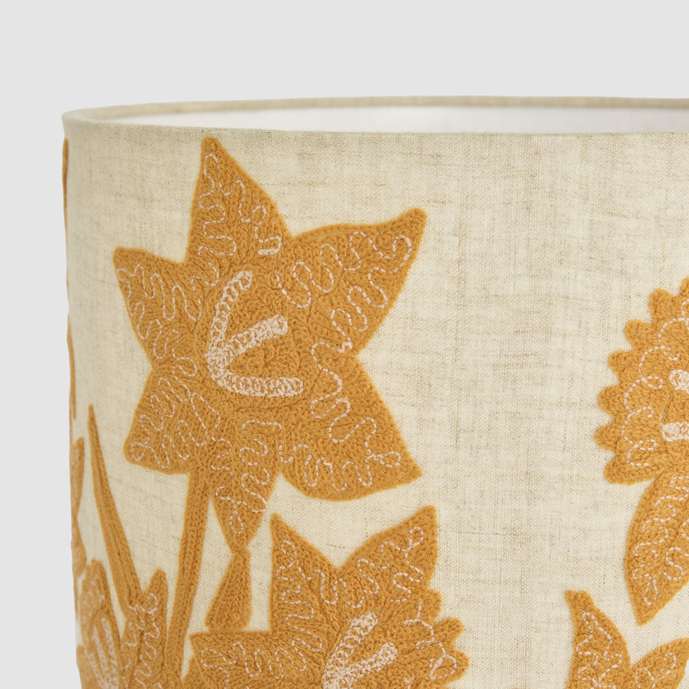 Ruby Star NARCISSUS Linen Drum Shade Yellow-RUBY STAR-Ozlighting.com.au
