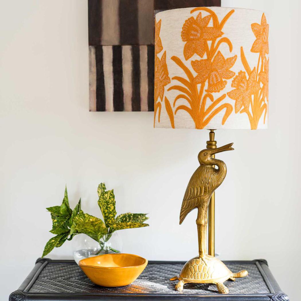 Ruby Star NARCISSUS Linen Drum Shade Yellow-RUBY STAR-Ozlighting.com.au