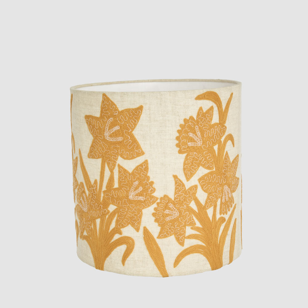 Ruby Star NARCISSUS Linen Drum Shade Yellow-RUBY STAR-Ozlighting.com.au