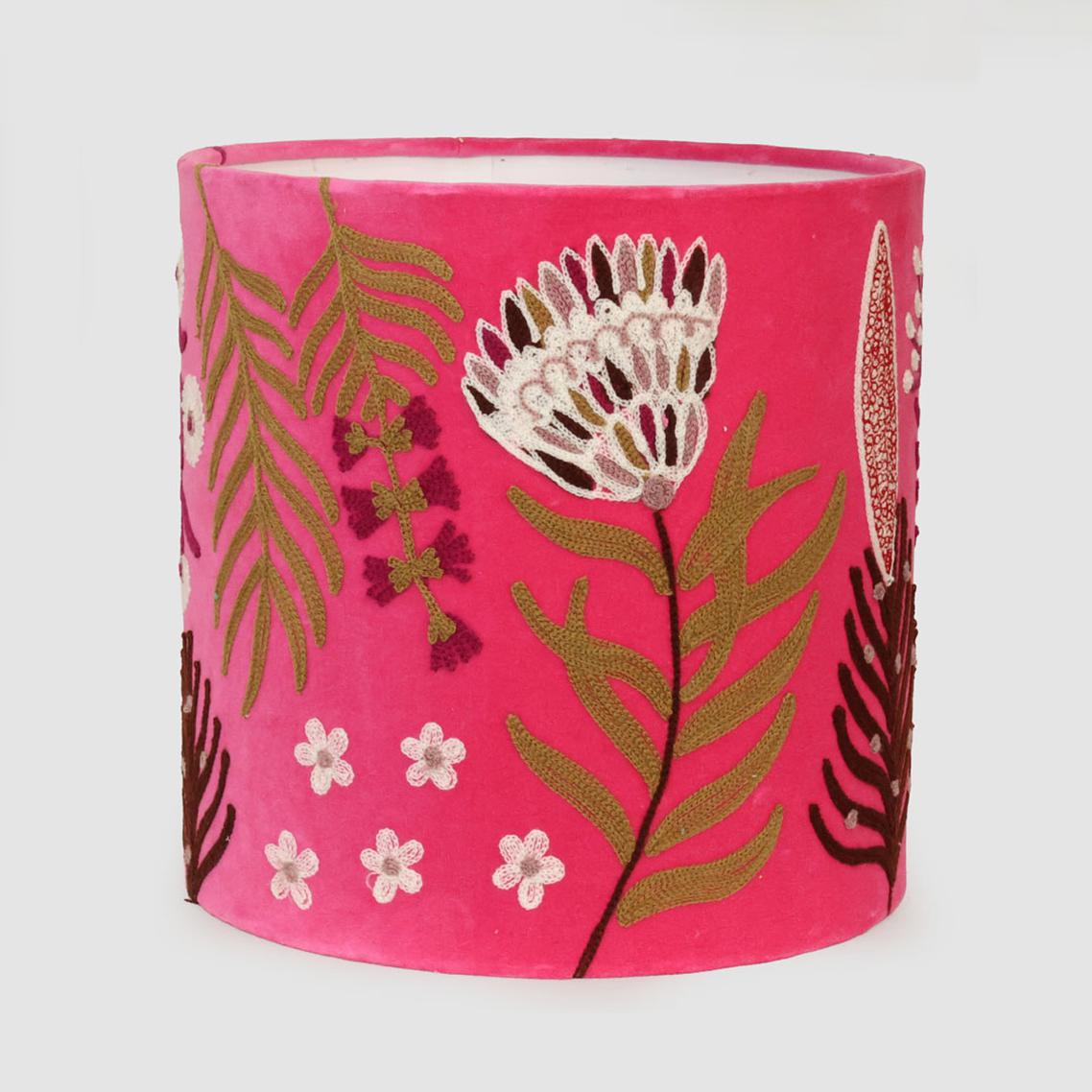 Ruby Star NATIVE MEADOW 30cm Drum Shade Fuchsia-RUBY STAR-Ozlighting.com.au