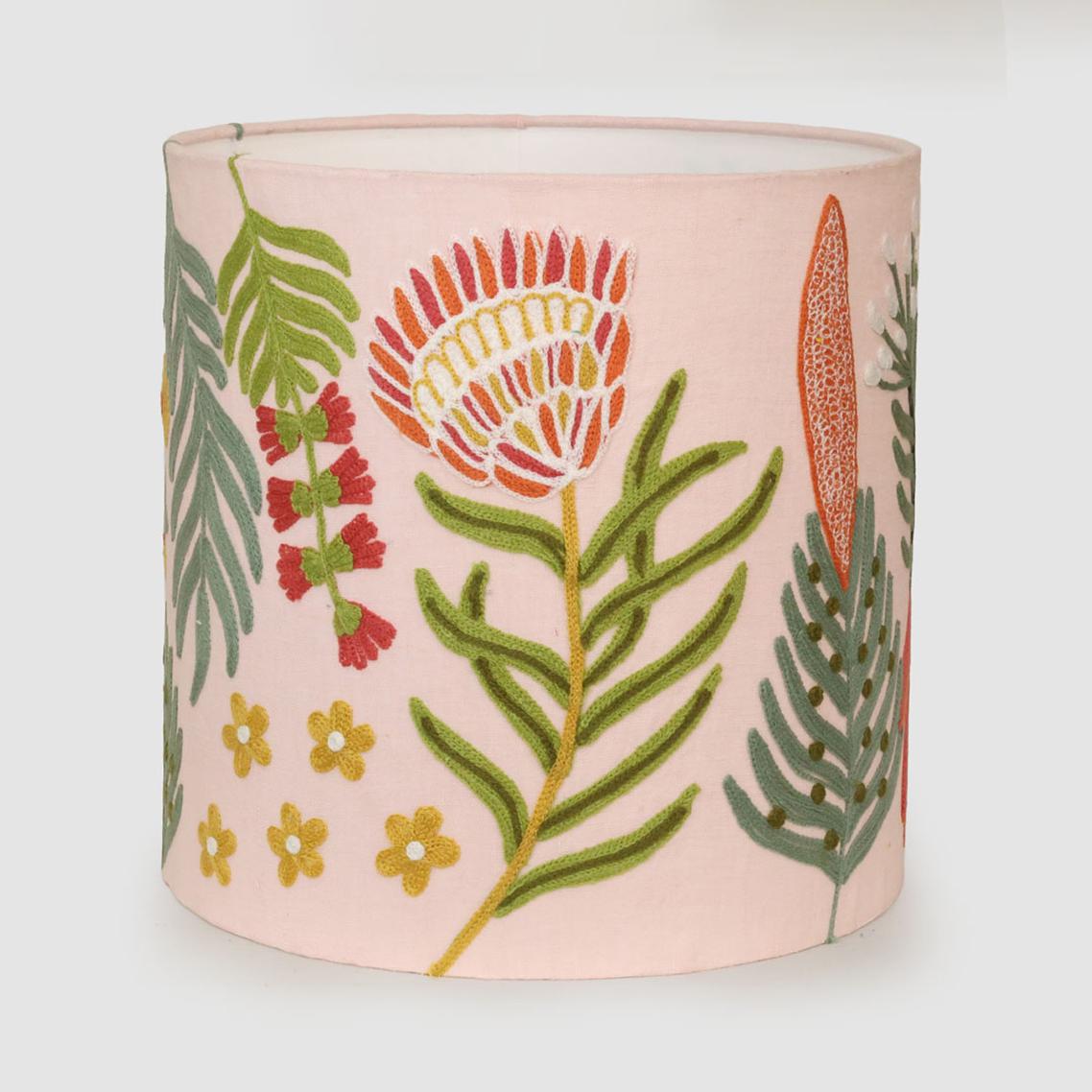 Ruby Star NATIVE MEADOW 30cm Drum Shade Light Pink-RUBY STAR-Ozlighting.com.au