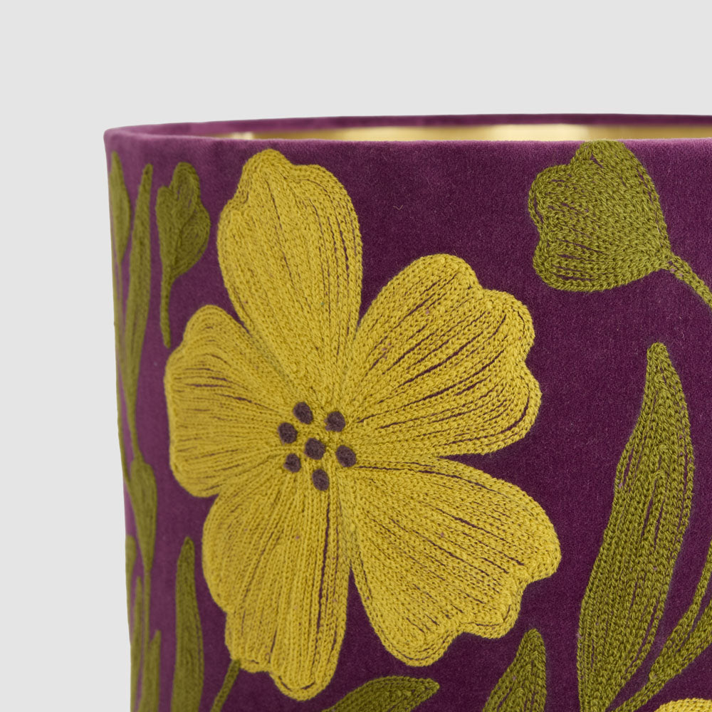 Ruby Star POPPY Velvet Drum Shade Purple Multi-RUBY STAR-Ozlighting.com.au