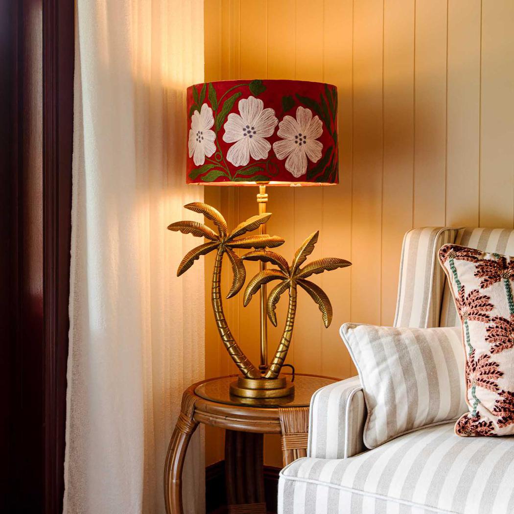 Ruby Star POPPY Velvet Drum Shade Rust Multi-RUBY STAR-Ozlighting.com.au