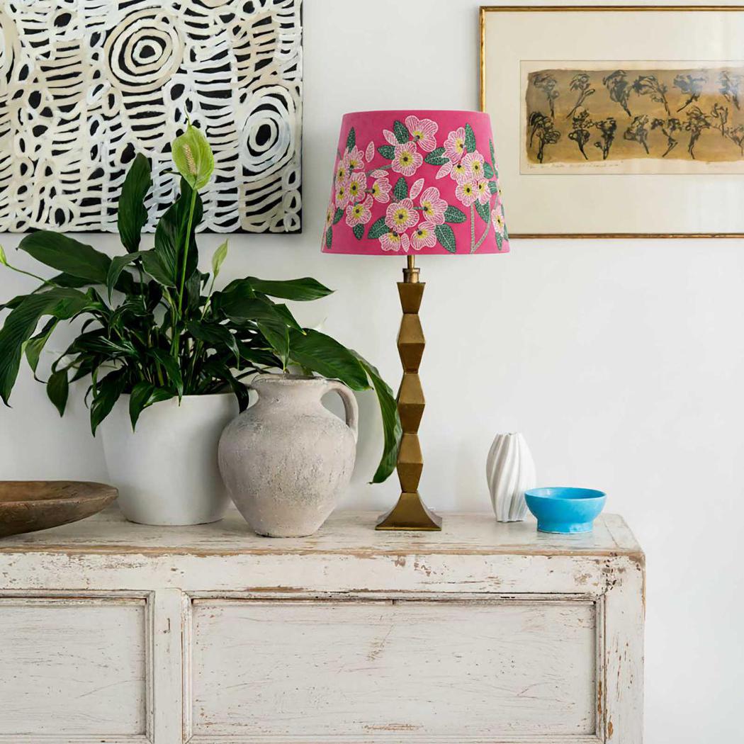 Ruby Star POPPY Velvet Tapered Shade Pink-RUBY STAR-Ozlighting.com.au