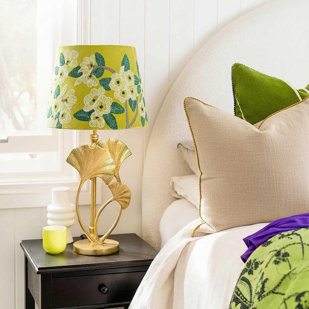 Ruby Star POPPY Velvet Tapered Shade Yellow-RUBY STAR-Ozlighting.com.au