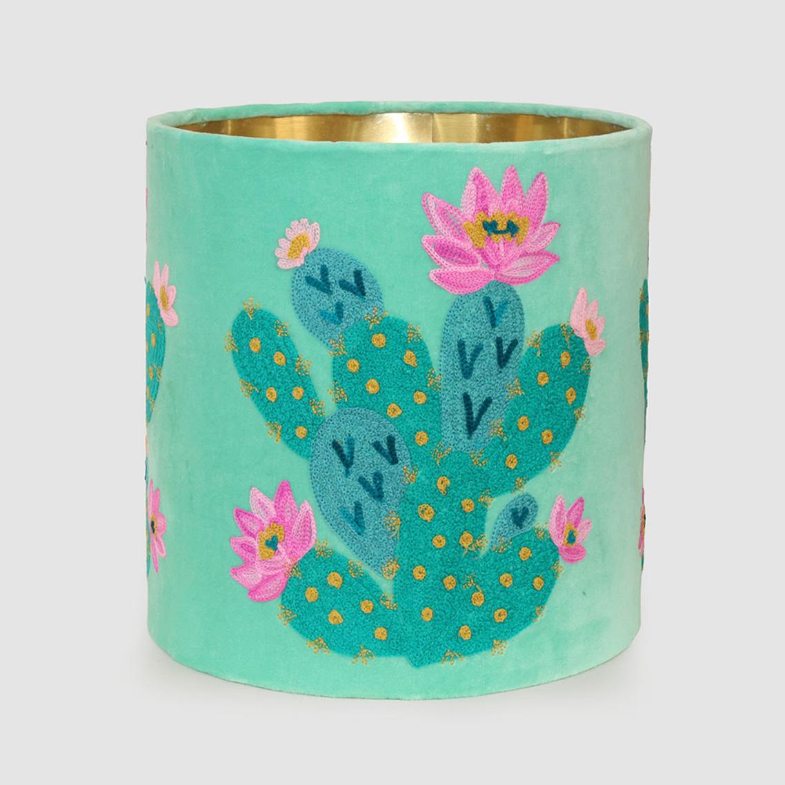 Ruby Star PRICKLY PEAR CACTUS 30cm Drum Shade Teal-RUBY STAR-Ozlighting.com.au