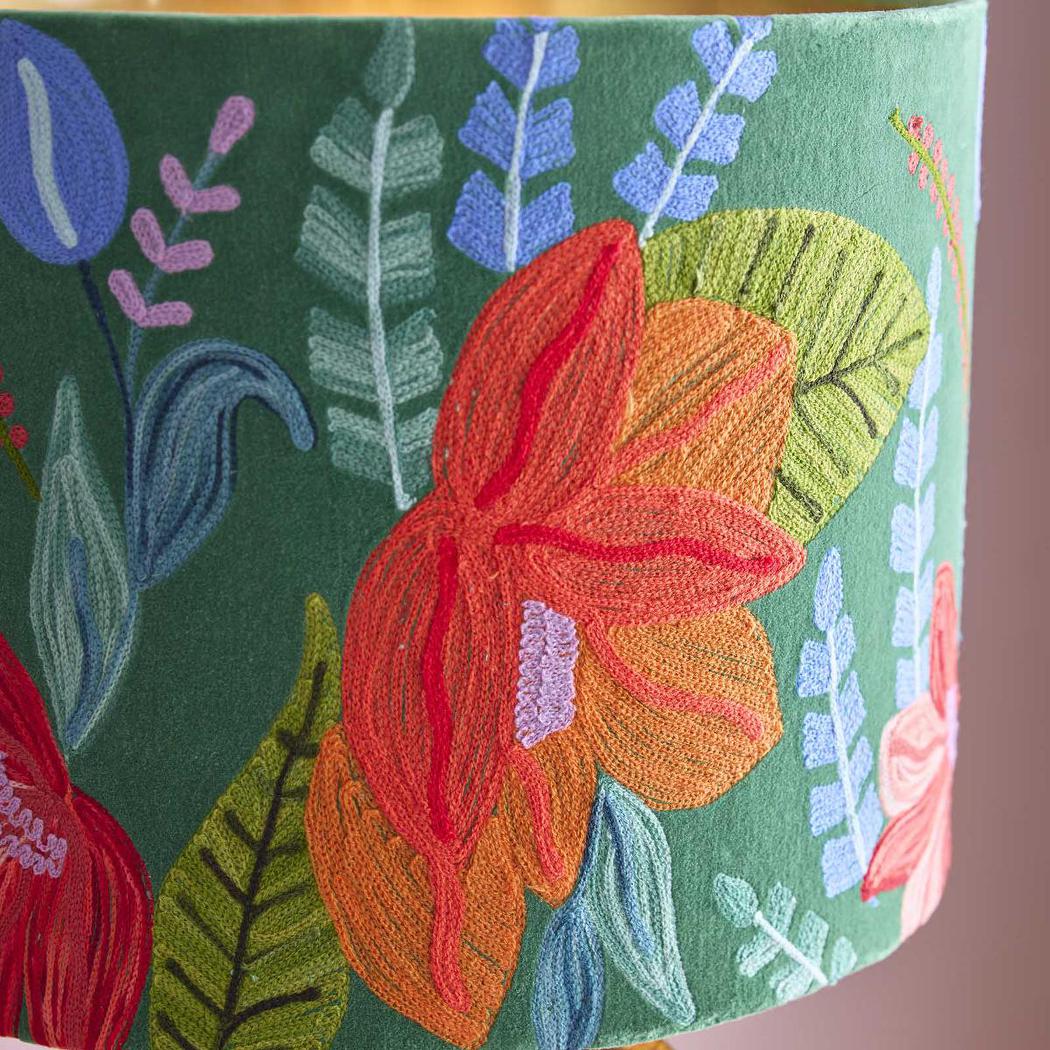 Ruby Star TROPICAL Drum Shade 40x25cm Forest Green-RUBY STAR-Ozlighting.com.au