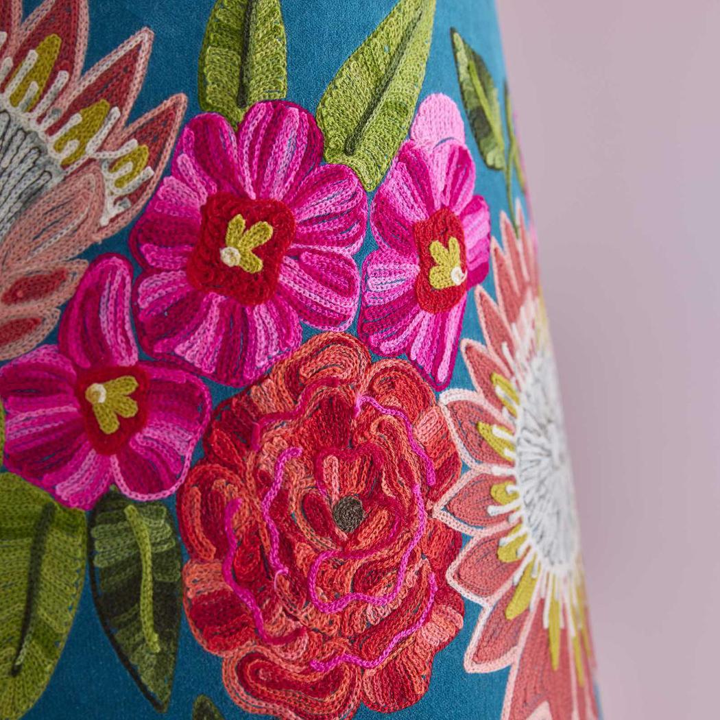 Ruby Star TROPICAL GARDEN Drum Shade 30x30cm Teal-RUBY STAR-Ozlighting.com.au