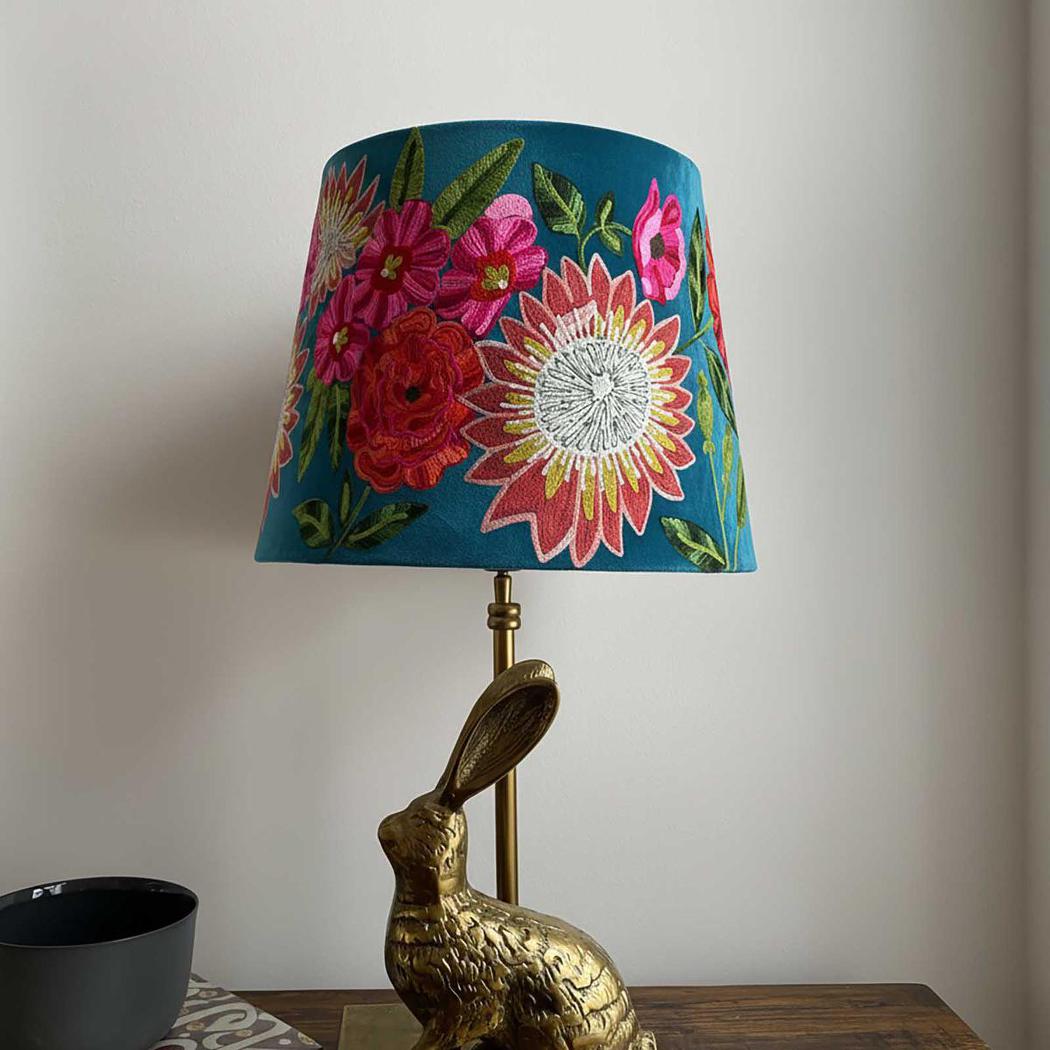 Ruby Star TROPICAL GARDEN Drum Shade 30x30cm Teal-RUBY STAR-Ozlighting.com.au
