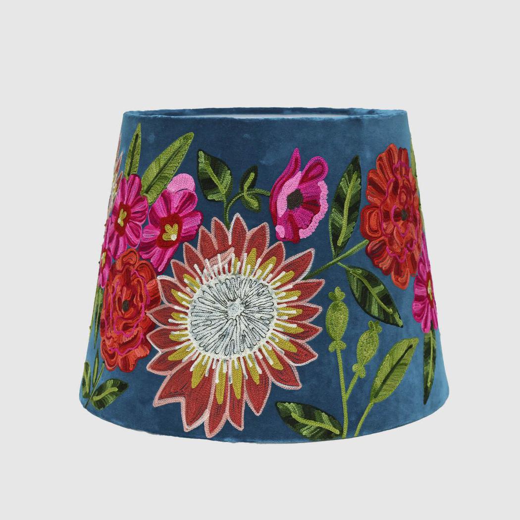 Ruby Star TROPICAL GARDEN Drum Shade 30x30cm Teal-RUBY STAR-Ozlighting.com.au