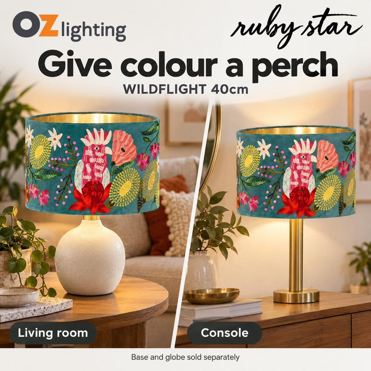 Ruby Star WILDFLIGHT Drum Shade - 40cm, Dark Green-RUBY STAR-Ozlighting.com.au