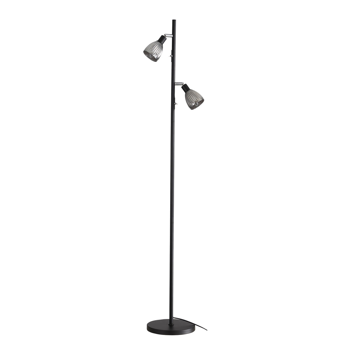 Stylux ALMA Floor Lamp - Twin Smoked Glass, Black-Oriel Lighting-Ozlighting.com.au