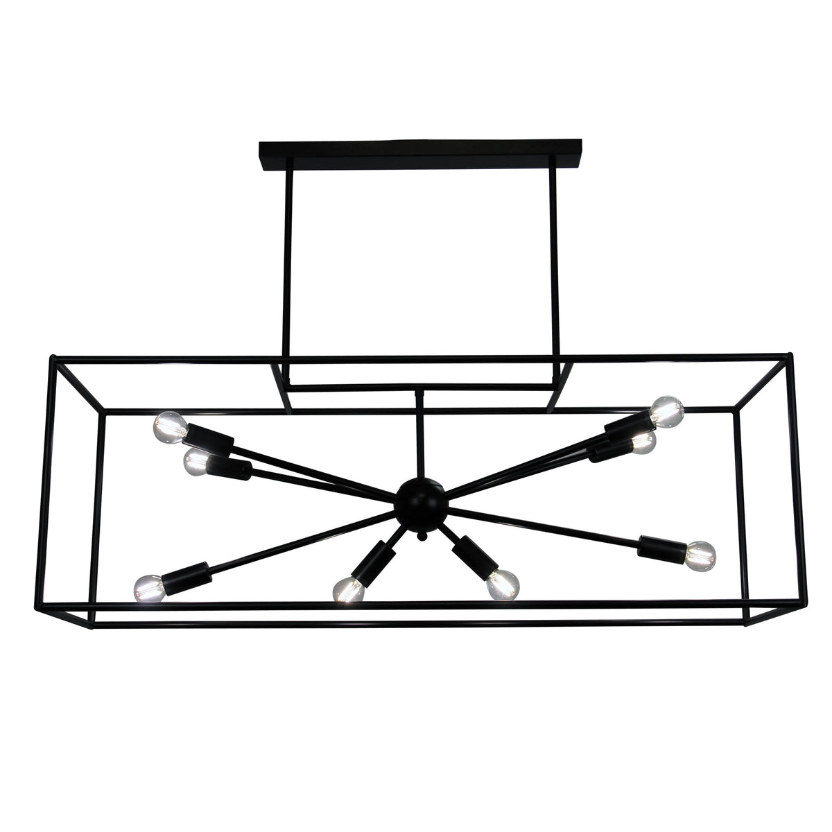 Stylux GEORGETOWN.100 Pendant - 8 Light, E14, Black-Oriel Lighting-Ozlighting.com.au