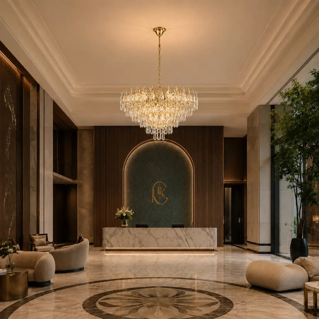 Telbix DOREZA Pendant - 60cm Crystal, Gold-Telbix-Ozlighting.com.au