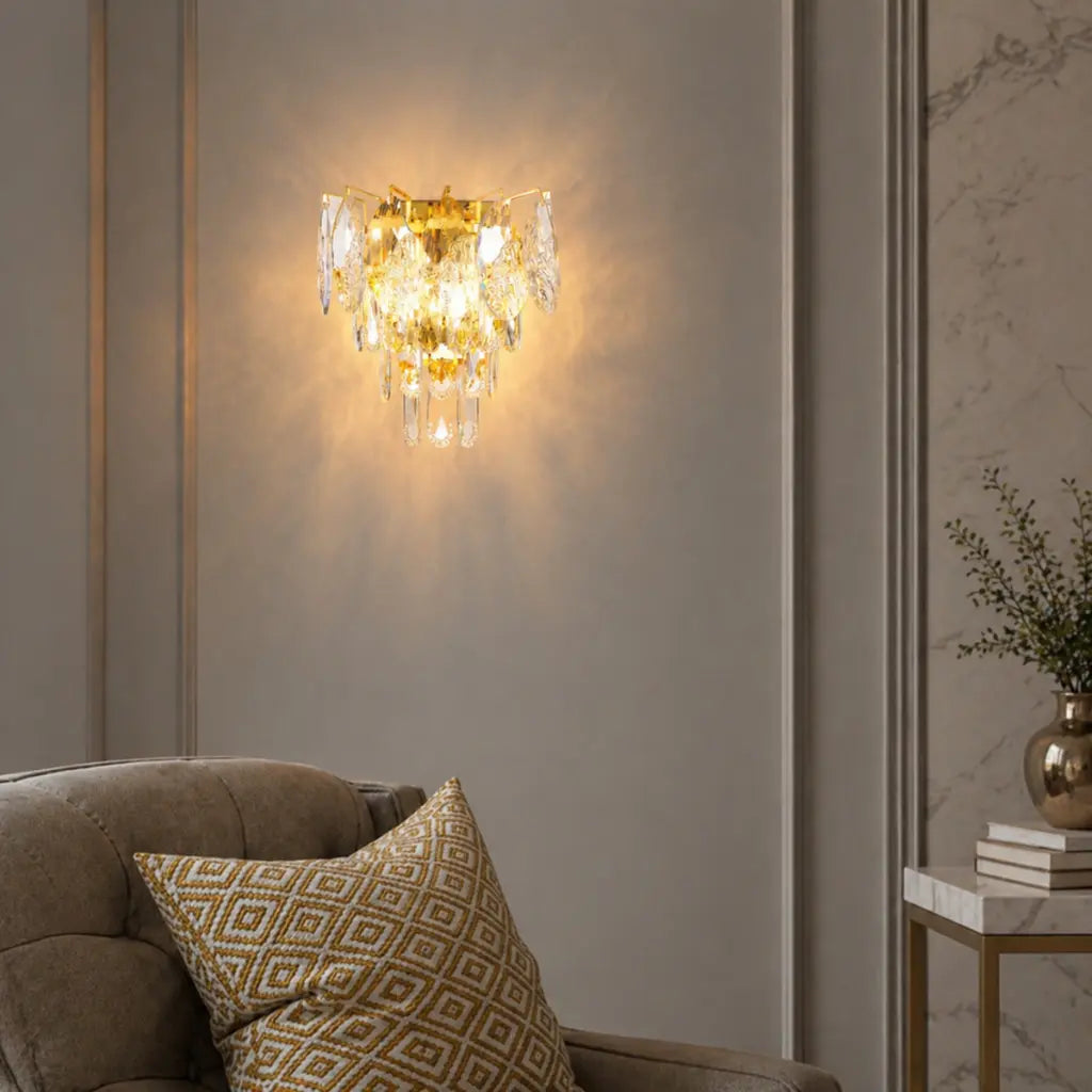 Telbix DOREZA Wall Light - Crystal, Gold-Telbix-Ozlighting.com.au
