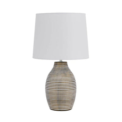 Telbix EARTH - Concentric Patterned Ceramic Table Lamp-Telbix-Ozlighting.com.au