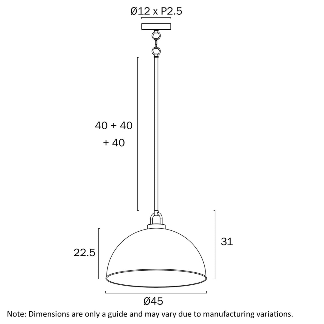 Telbix EMERSON 45 - 1 Light Pendant-Telbix-Ozlighting.com.au
