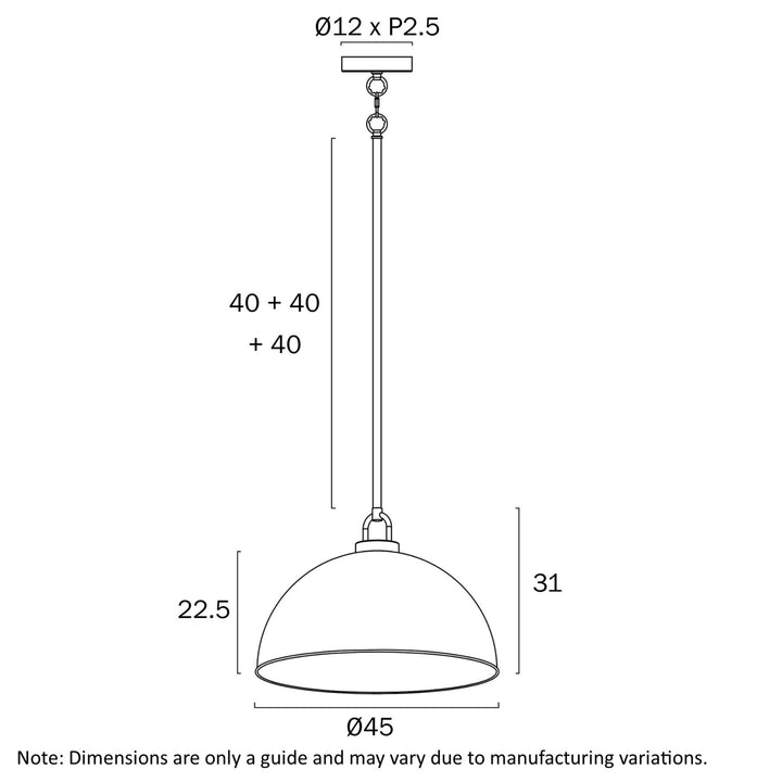 Telbix EMERSON 45 - 1 Light Pendant-Telbix-Ozlighting.com.au