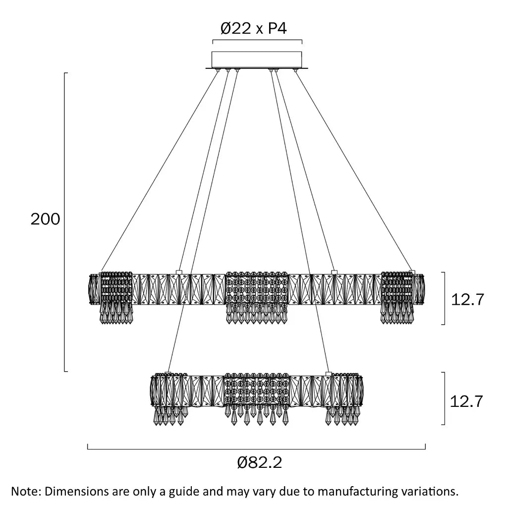 Telbix Erika LED Pendant - 2 Tier-Telbix-Ozlighting.com.au