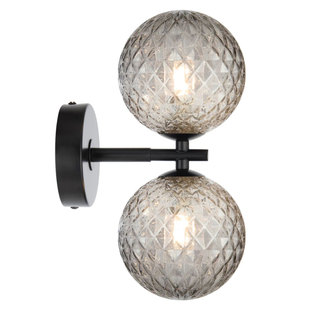 Telbix FELTON - 2x12W Black Wall Light-Telbix-Ozlighting.com.au