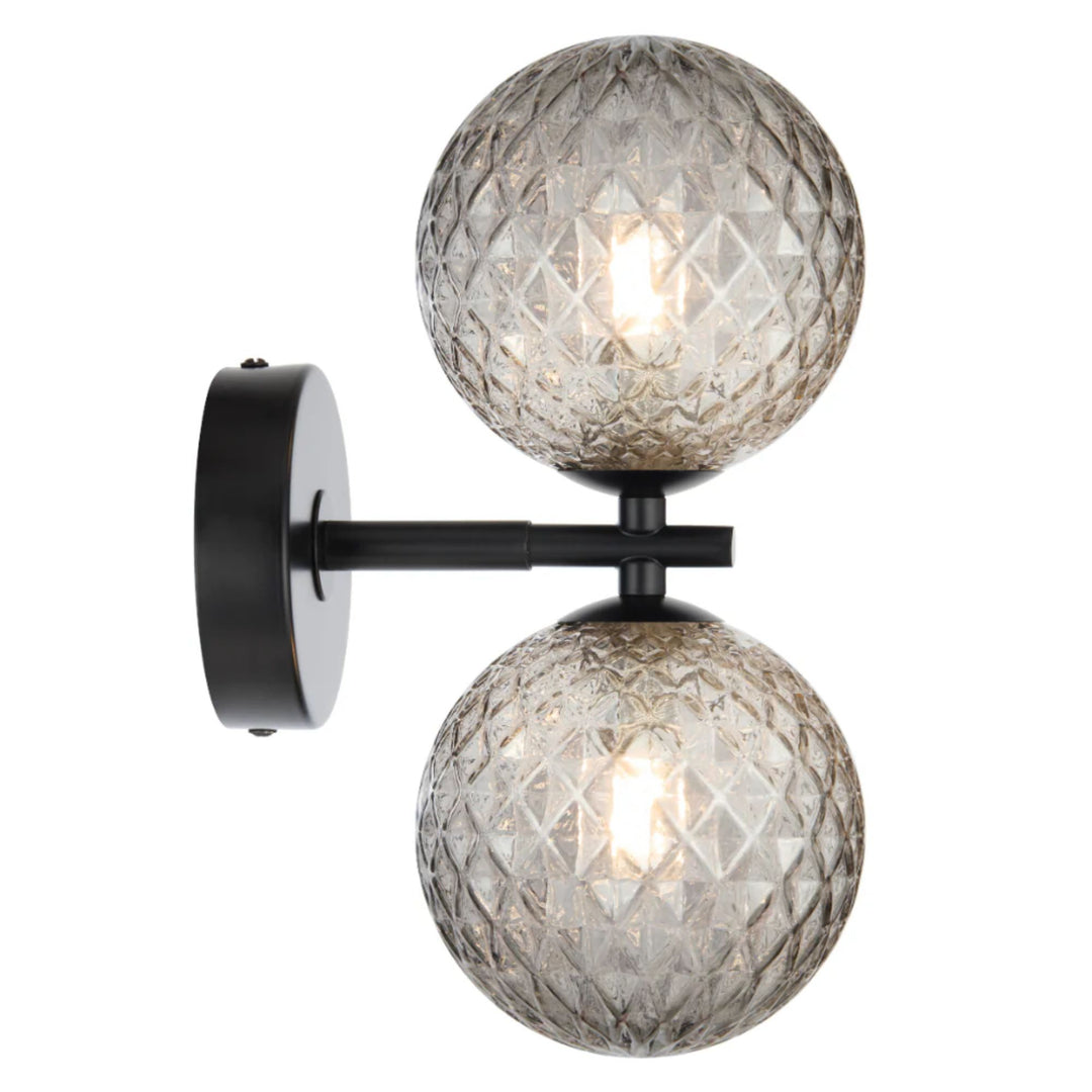 Telbix FELTON - 2x12W Black Wall Light-Telbix-Ozlighting.com.au