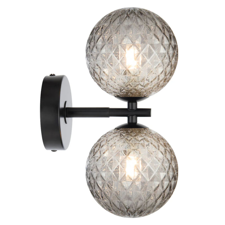 Telbix FELTON - 2x12W Black Wall Light-Telbix-Ozlighting.com.au