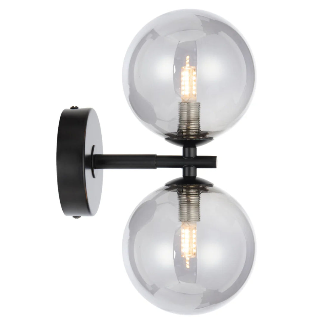 Telbix FELTON - 2x12W Black Wall Light-Telbix-Ozlighting.com.au