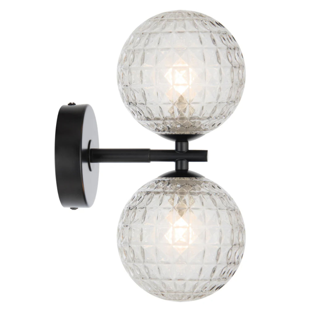 Telbix FELTON - 2x12W Black Wall Light-Telbix-Ozlighting.com.au