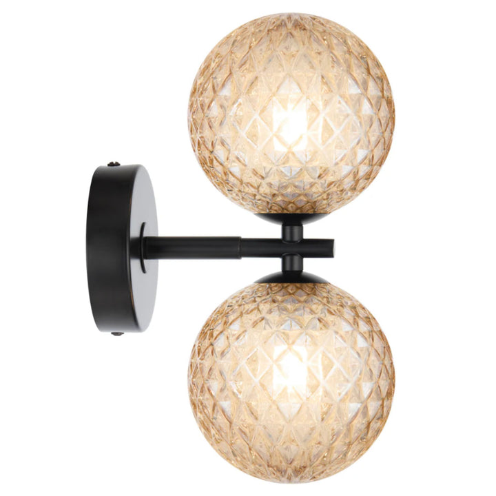 Telbix FELTON - 2x12W Black Wall Light-Telbix-Ozlighting.com.au