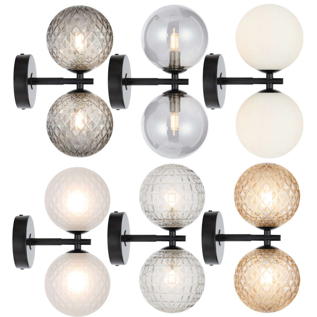 Telbix FELTON - 2x12W Black Wall Light-Telbix-Ozlighting.com.au