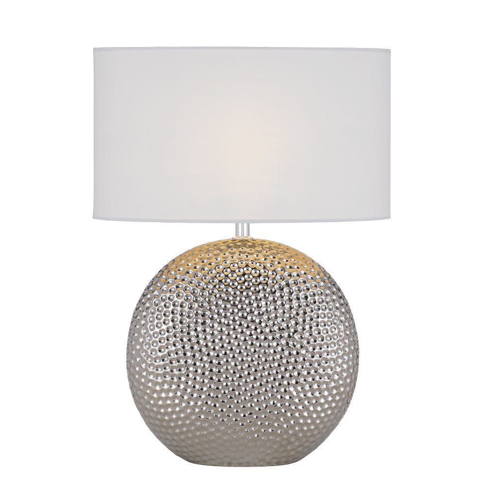 Telbix ICARIA Table Lamp - Ceramic, Silver / White-Telbix-Ozlighting.com.au