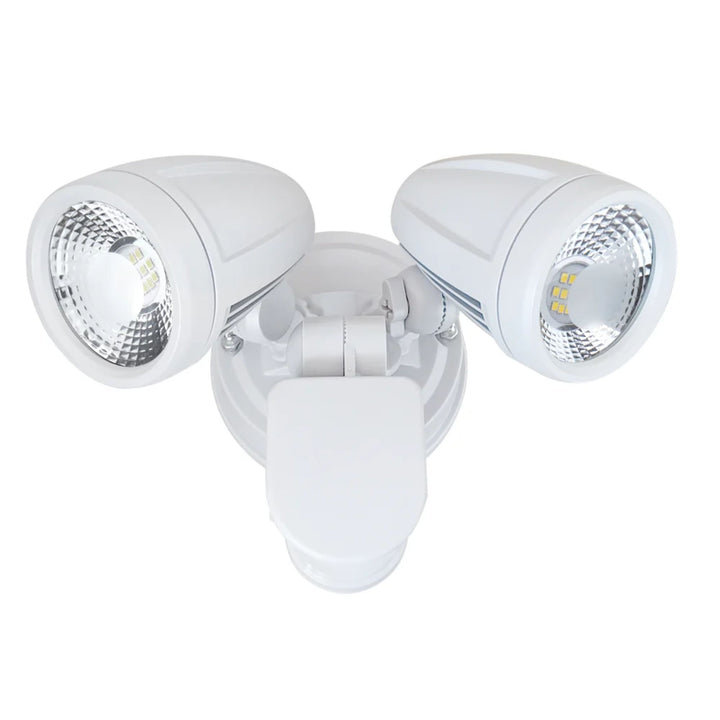 Telbix ILLUME - 20W LED Twin Head Exterior Spotlight With Sensor IP44 - 5000K-Telbix-Ozlighting.com.au
