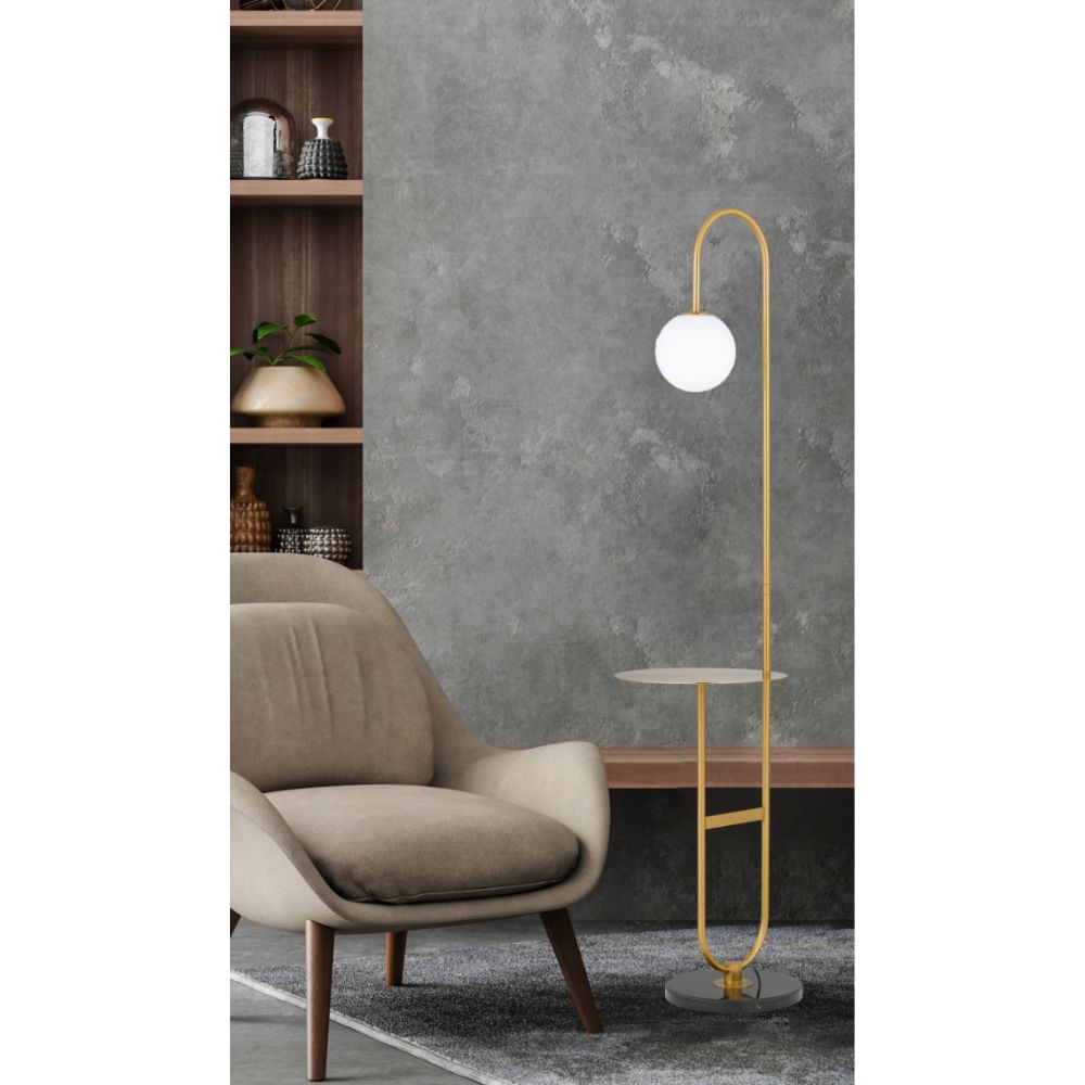Telbix INEZ - Mid-Century Modern Metal & Marble Floor Lamp-Telbix-Ozlighting.com.au