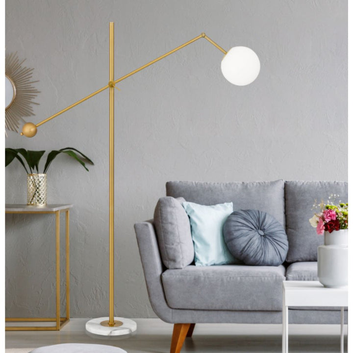 Telbix KEMI - Metal & Marble Floor Lamp-Telbix-Ozlighting.com.au