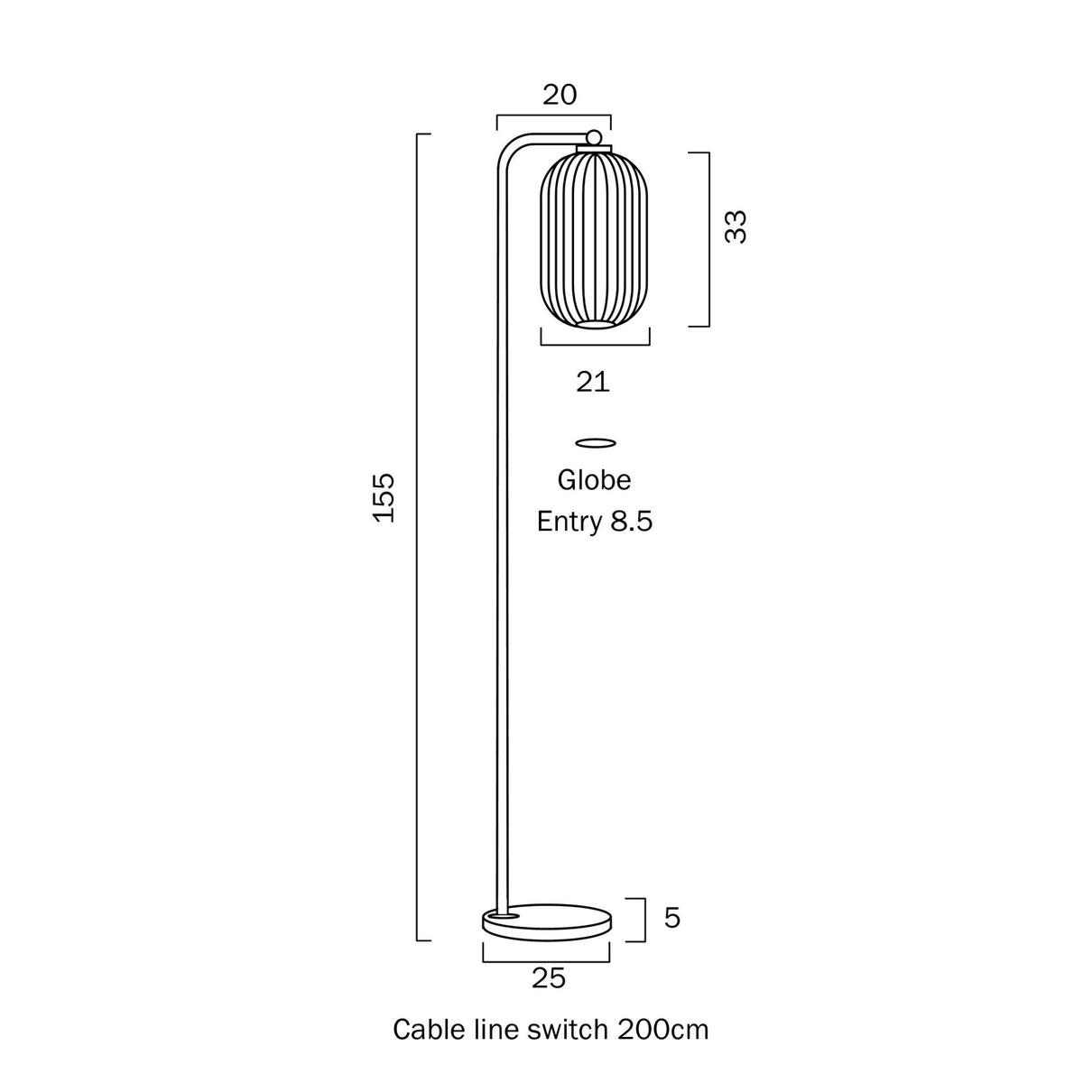 Telbix LARK Floor Lamp - 25W-Telbix-Ozlighting.com.au