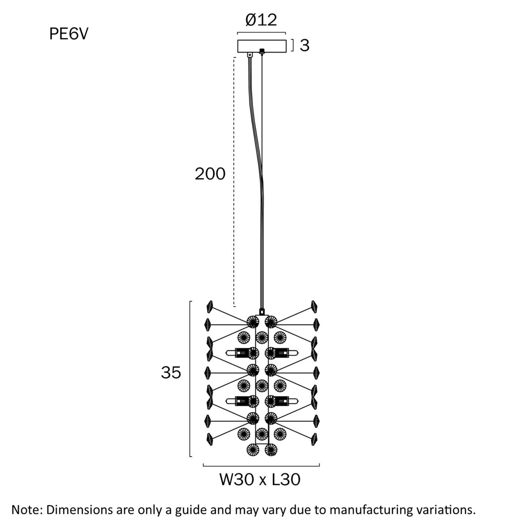 Telbix LERIDA - 6 Light Vertical Pendant-Telbix-Ozlighting.com.au