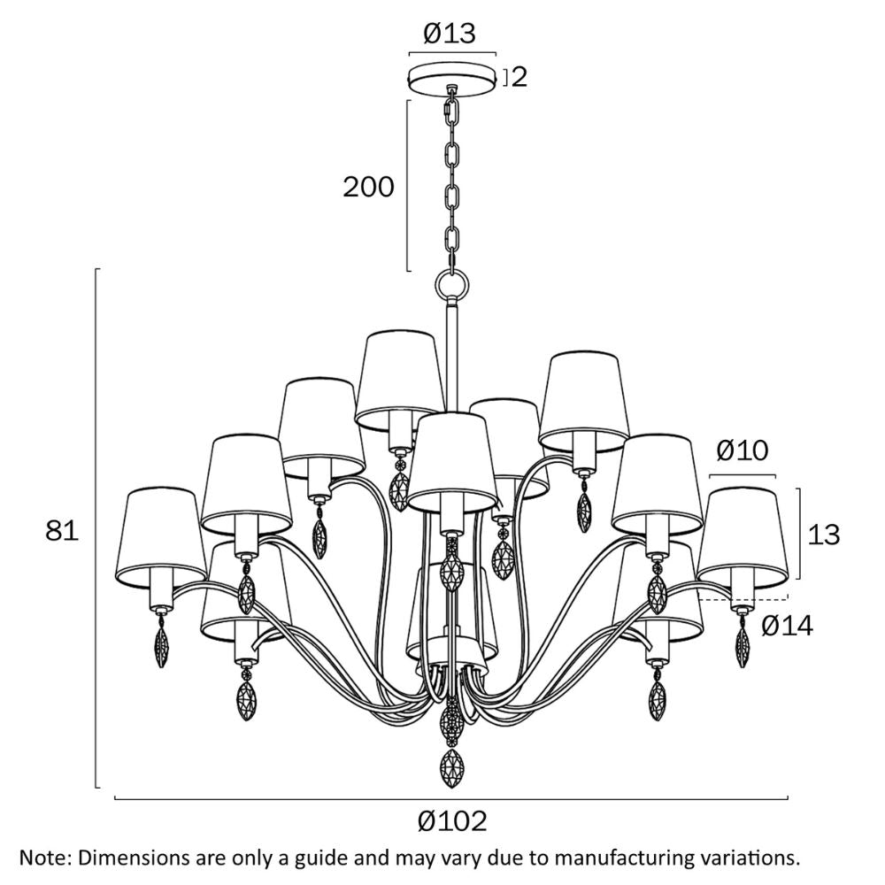 Telbix MALVERN Pendant - 12 Light-Telbix-Ozlighting.com.au