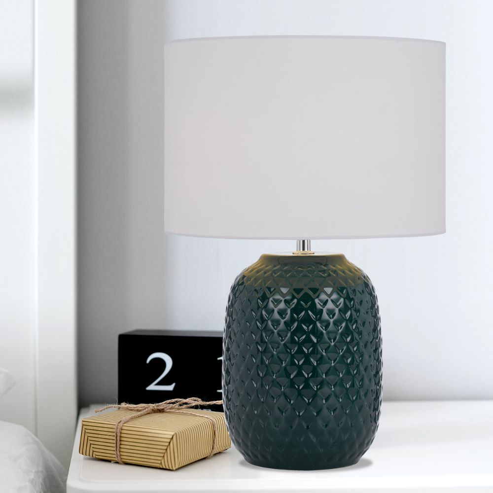 Telbix MOVAL Table Lamp - Patterned Glazed Ceramic-Telbix-Ozlighting.com.au