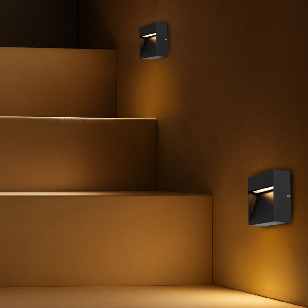 Telbix MUSAN - 3W Square Step Wall Light-Telbix-Ozlighting.com.au