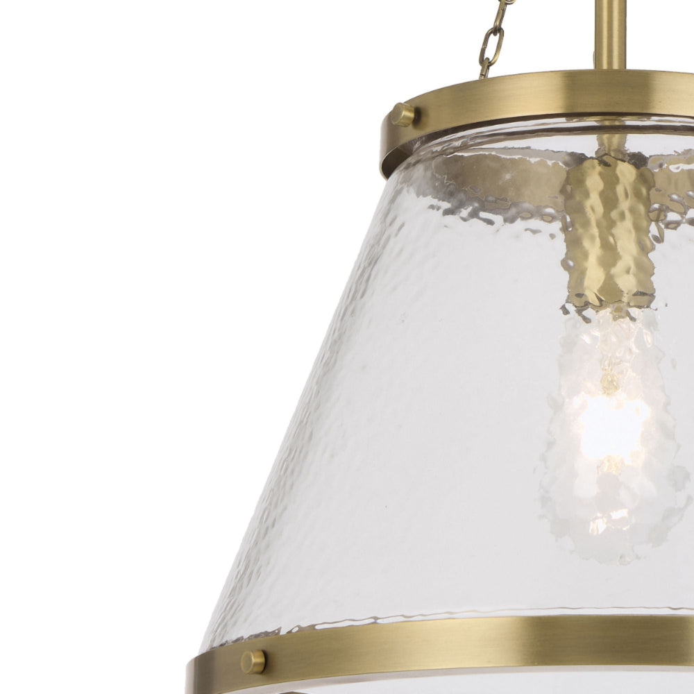 Telbix OLMONT Pendant Light Textured Glass Adjustable Height-Telbix-Ozlighting.com.au