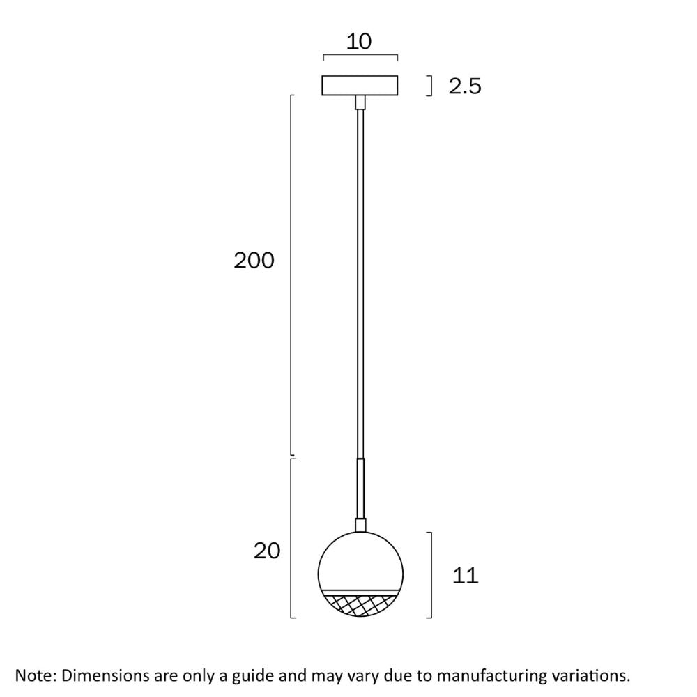 Telbix ONETA - 1 Light Spherical Pendant-Telbix-Ozlighting.com.au
