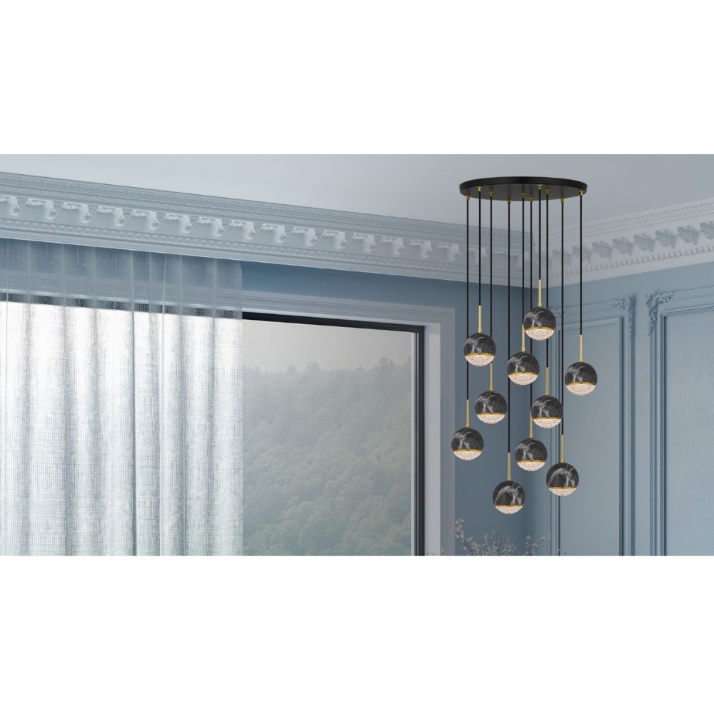 Telbix ONETA - 10 Light Spherical Pendant-Telbix-Ozlighting.com.au