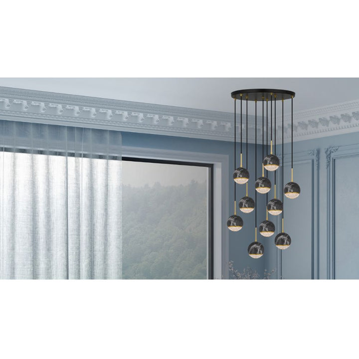 Telbix ONETA - 10 Light Spherical Pendant-Telbix-Ozlighting.com.au