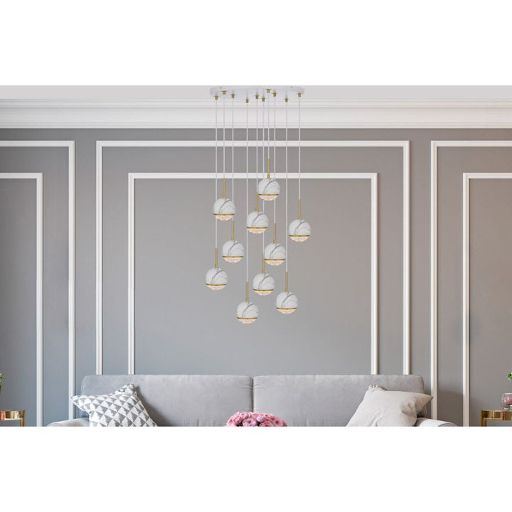 Telbix ONETA - 10 Light Spherical Pendant-Telbix-Ozlighting.com.au
