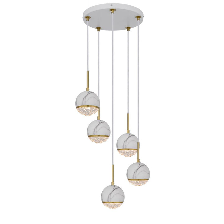 Telbix ONETA - 5 Light Spherical Pendant-Telbix-Ozlighting.com.au