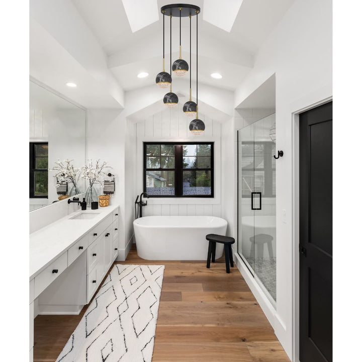 Telbix ONETA - 5 Light Spherical Pendant-Telbix-Ozlighting.com.au